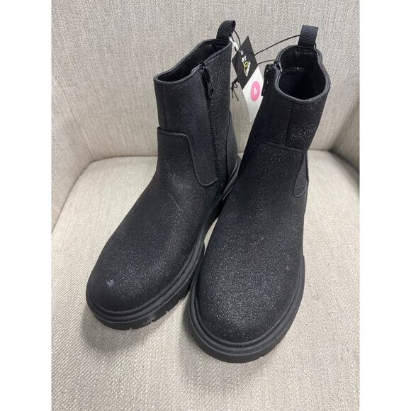 NWT Girls Art Class Black Sparkly Priyanka Zipper Booties - Size 4 - Picture 1 of 4